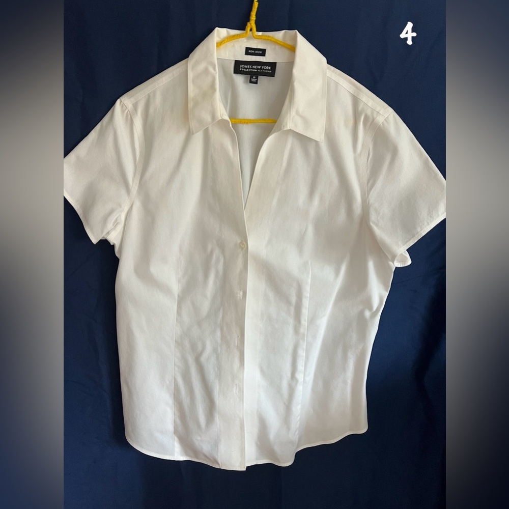 John of New York size 10 non-iron white short sleeve shirt